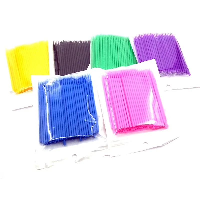 

50PCS/Lot Eyelash Microbrush Eyelash Extensions tools Lint Disposable Makeup Brushes Individual Lash Removing Swab Applicators