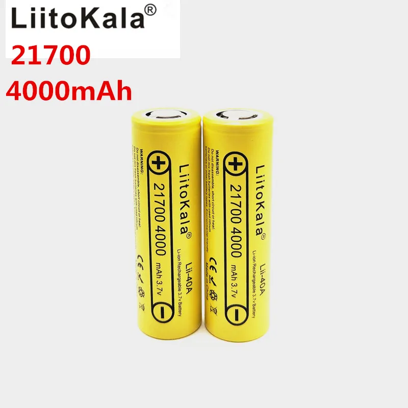 

2PCS Liitokala 21700 li-lon battery 4000mAh 3.7V 15A power 5C Rate Discharge ternary lithium battery Electric car battery