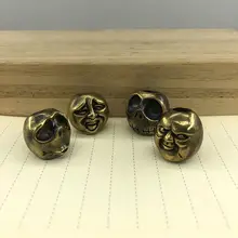 4 EDC инструменты латунные ножи бусины латунные дьявол лицо бусы на шнурок Паракорд нож брелок инструмент кулон#82