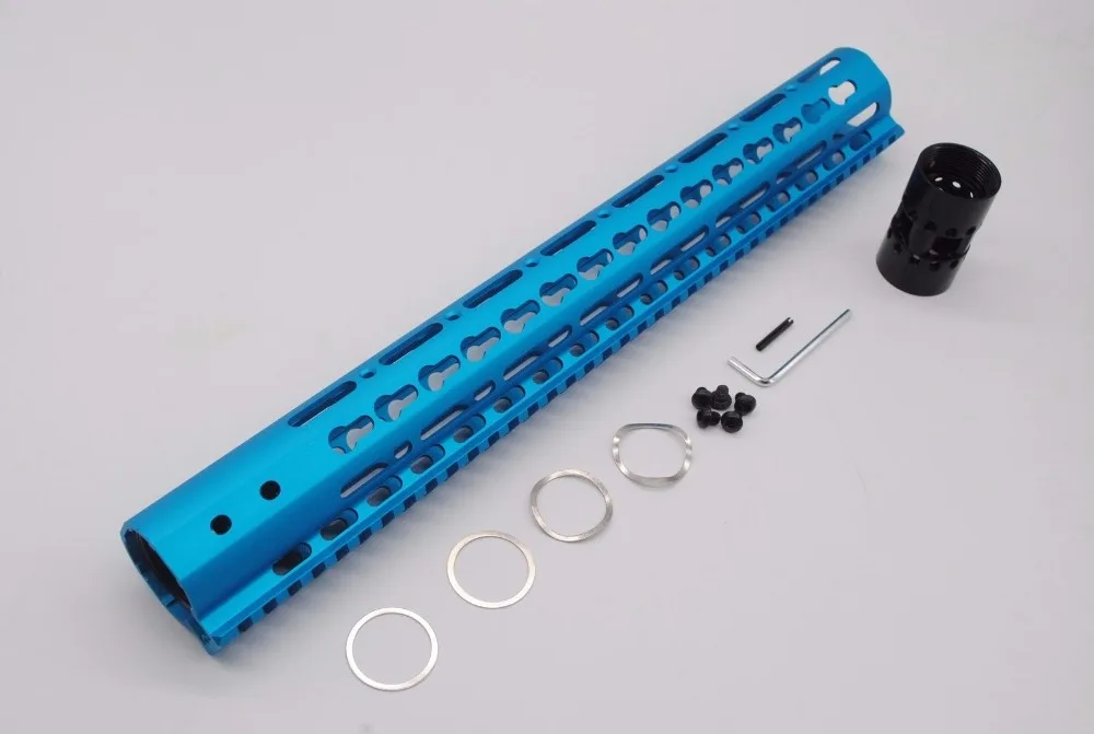 TriRock 15 ''тонкий Keymod Handguard Rail поплавковая система AR-15. 223/5. 56 черный/красный/загар/фиолетовый/синий/розовый/оливковый зеленый/стекло зеленый