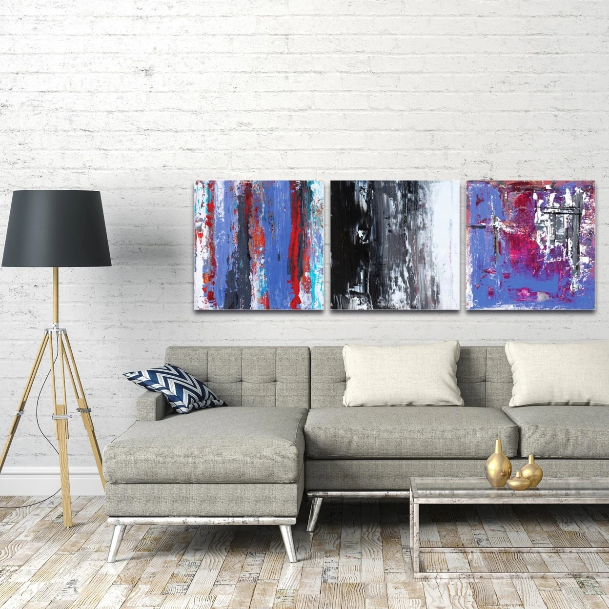 Urban Triptych 4 Large by Celeste Reiter - Abstract Wall Art on Plexiglass (1)