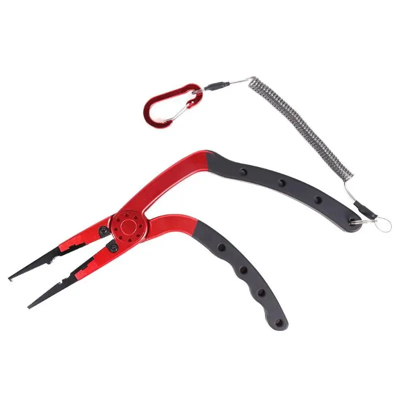 

1Pcs Aluminum Alloy Fishing Pliers Hook Remover Lengthened Rubber Arm Fish Tool Scissors Pliers Fishing Tackle