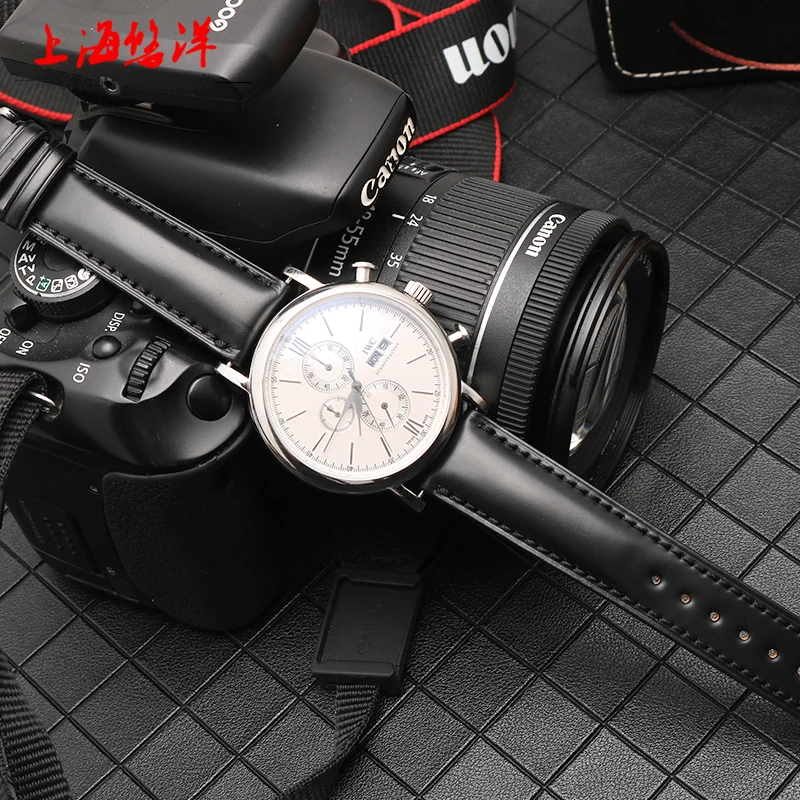 High quality leather horse hip watch belt Replacement for Rosn million O-M-G hippocampus 20 22mm male watch strap