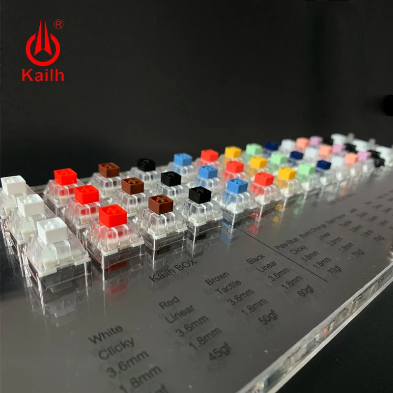 

Kailh BOX 45 Keys Mechanical Keyboard Switches Tester Translucent Clear Keycaps Kit For Kailh MX Sampler Caps Testing Tool