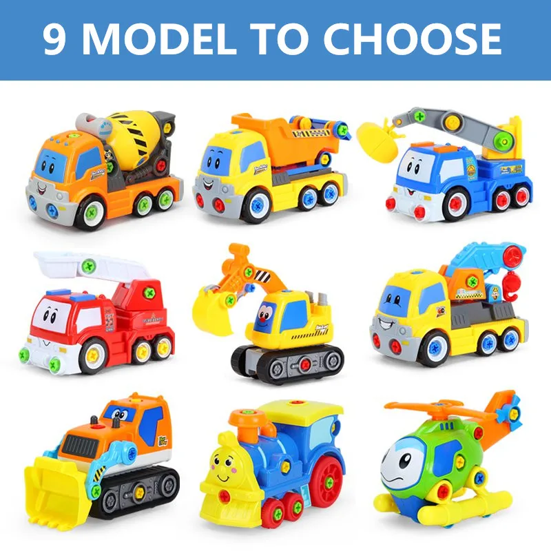 DIY разборка сборки игрушки для детей технический грузовик автомобили, вертолет поезд кубики для обучения игрушки Отвертка гаечный ключ# car008