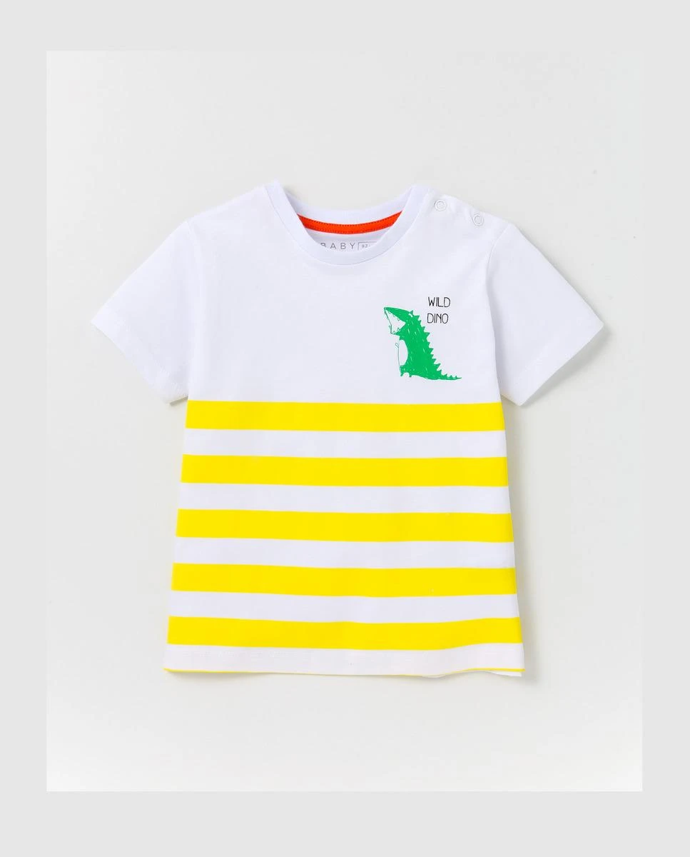 Camiseta de bebé niño Freestyle de rayas amarillas y dinosaurio|Camisetas|  - AliExpress