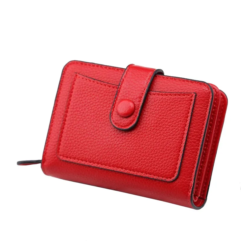 

2018 New Arrival women's purse short purse bags card holder more money Large Capacity Fashion Red Wallet Convenience Small Purse