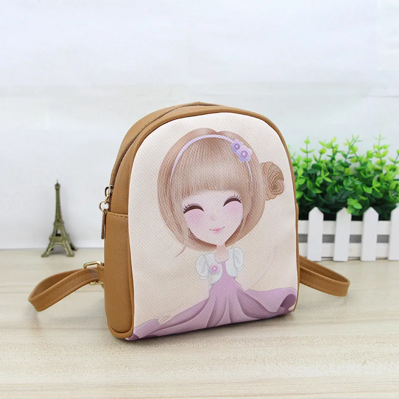 

Hot Selling Kids Girls Cartoon Printed Backpack PU Leather Children Mini Schoolbag Backpacks -B5
