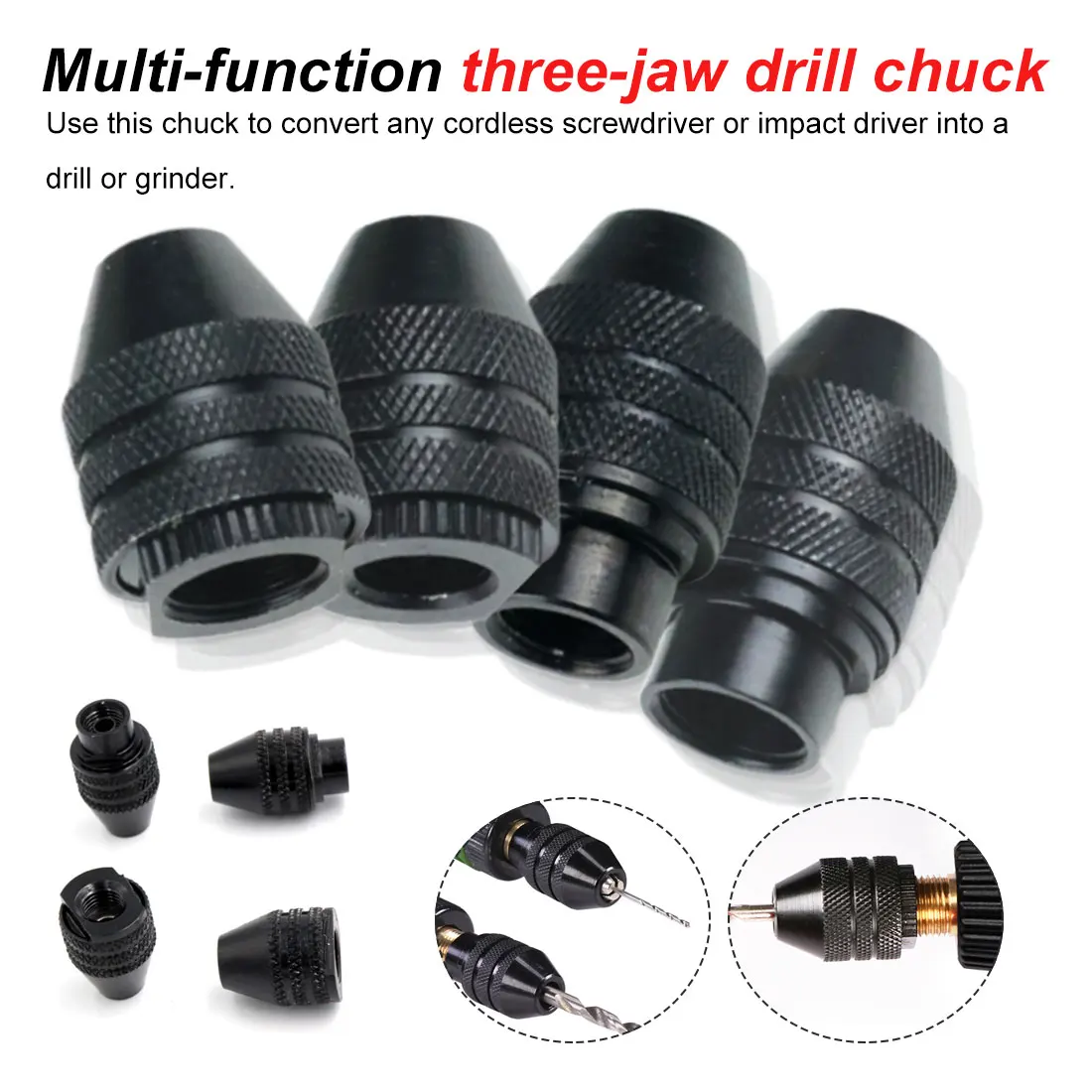 

0.5-3.2mm Multi Mini Three-Jaw Drill Chuck Keyless Drill Chuck Quick Change For Rotary Tools