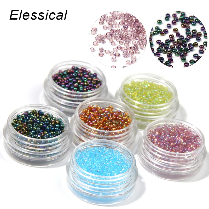 

ELESSICAL 6 bottle/set Colorful Fantasy Cute Beads Nail Charm Glitters Caviar Nails Art Decorations Manicure Tools WY1008