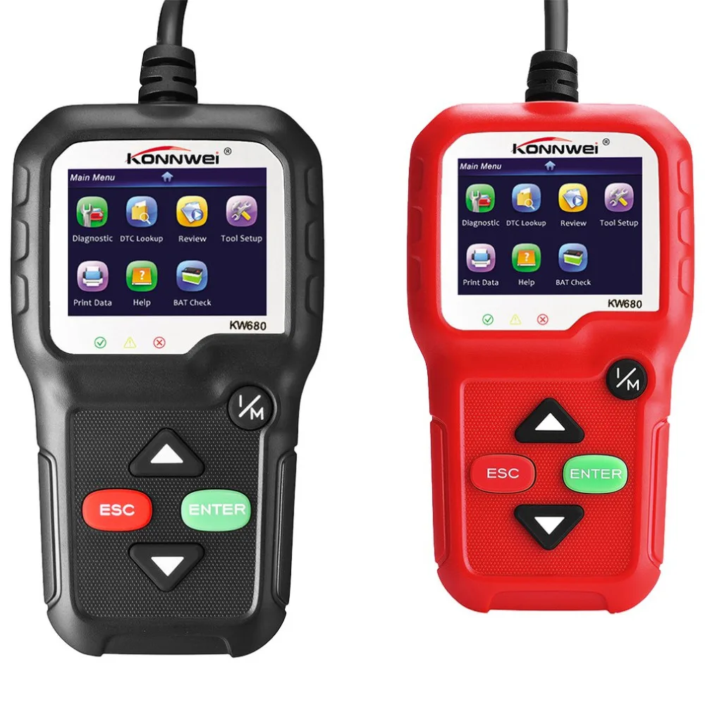 

KW680 Car Auto Troubleshooting Scanner Vehicle Mistake Fault Diagnostic Tester 12V Auto Detecting Scanner