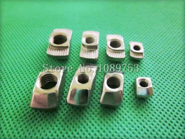 50pcs M3 M4 M5 T Slot Hammer Head Nut Nickel Plated Carbon Steel Connector T-Nut Fastener for 2020 Aluminum Profile Accessori