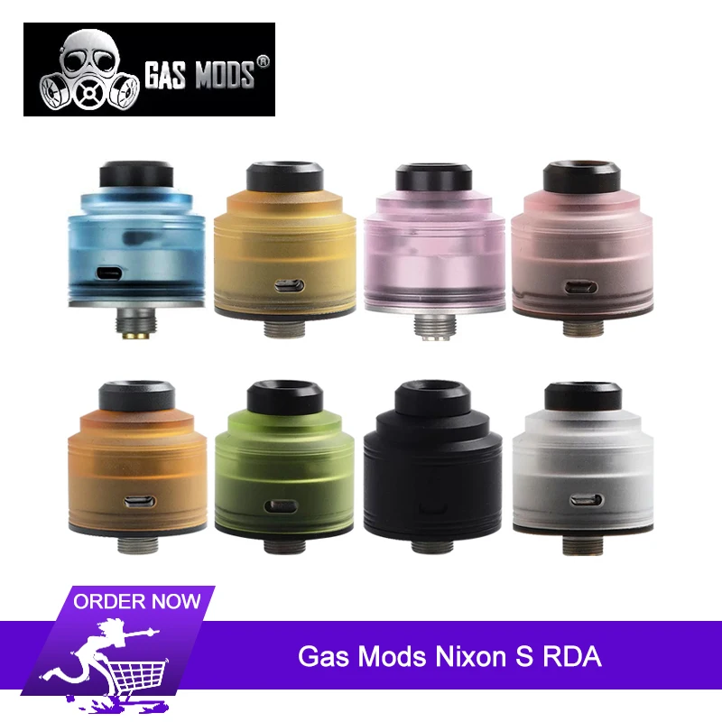 

Original Gas Mods Nixon S BF RDA Atomizer 22mm Dual Terminal Post-less Style rebuildable Deck e cigarette Vape Tank