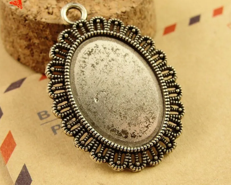 50pcs 25x18mm  antique silver metal charm pendant A3130 5.78