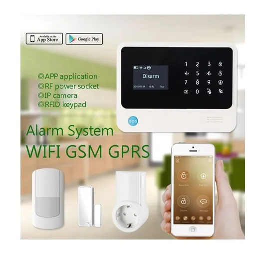 SmartYIBA Беспроводной GSM WI-FI умный дом охранной сигнализации Системы комплект сирена Открытый IP Камера Дым пожарный Сенсор умная розетка