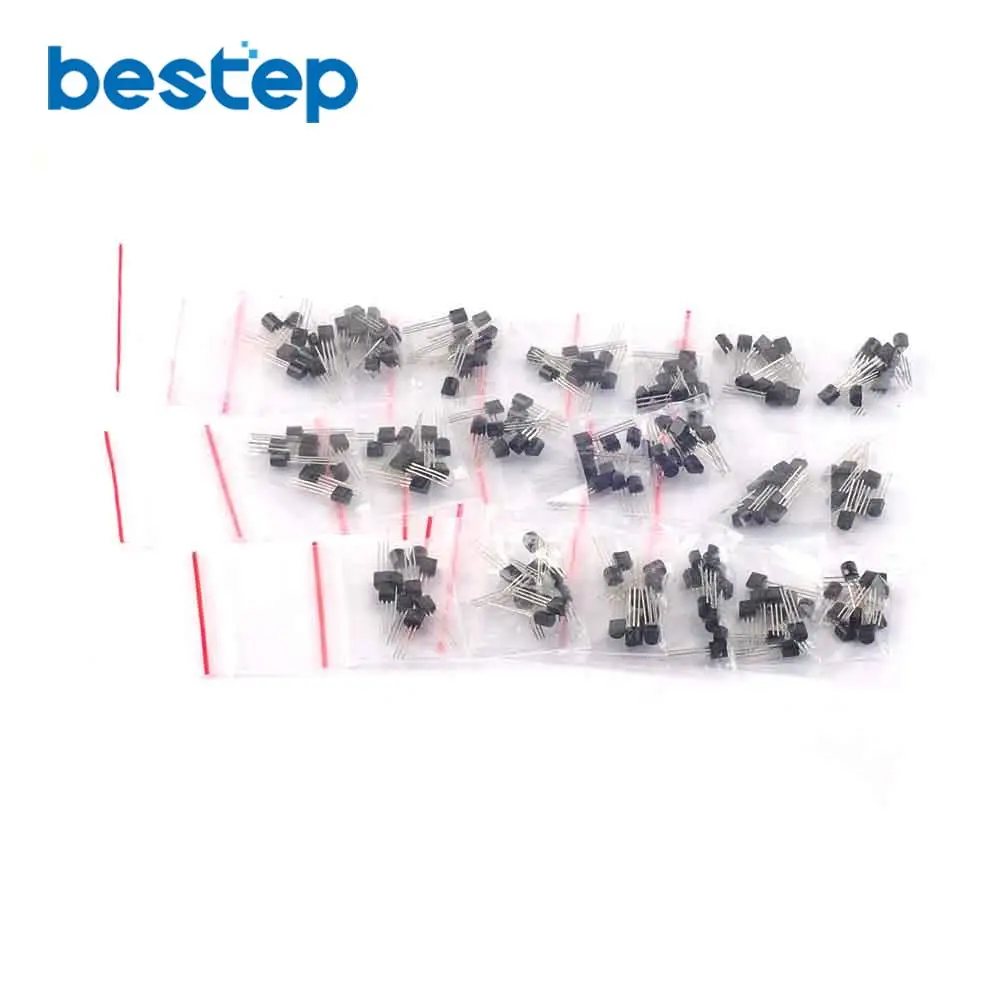 TL431 2N2222 78L05 S9012 S9013 S9014 A1015 C1815 S8050 S8550 200pcs=20valuesX10pcs TO-92 Transistor Assorted Kit
