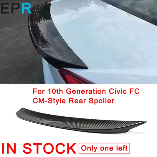 

For 10th Generation Civic FC CM-Style Carbon Fiber Rear Spoiler For Honda Glossy Fiber Trunk Wing Body Kit