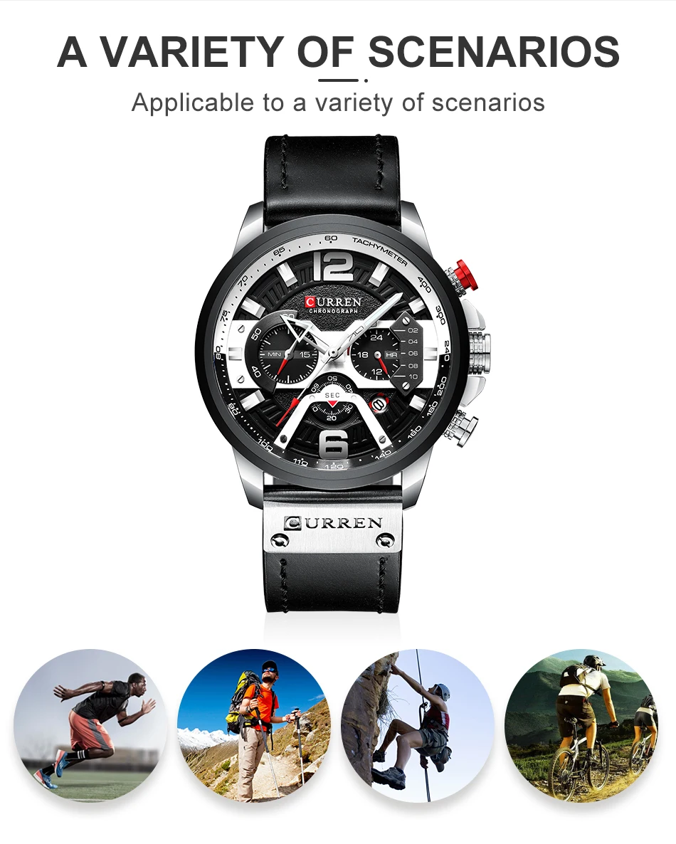2019 Top marka CURREN modne męskie zegarki wojskowy skórzany wodoodporny kwarcowy zegarek męski Sport chronograf Relogio Masculino -