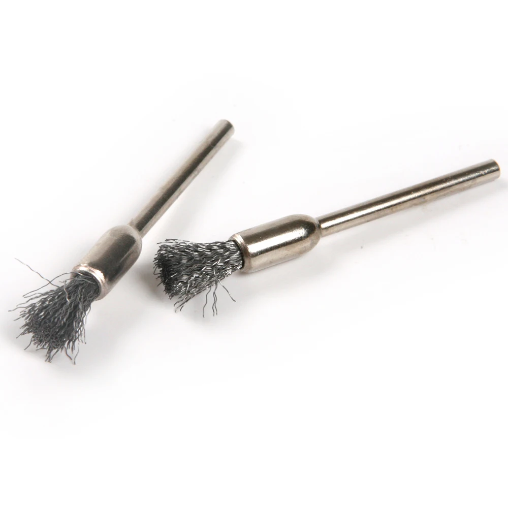 

1pc 3mm Shank Steel Wire Brush Jade Polished Brush Wire Length 11mm For Metal Rust Removal Wood Carving Dremel Tool