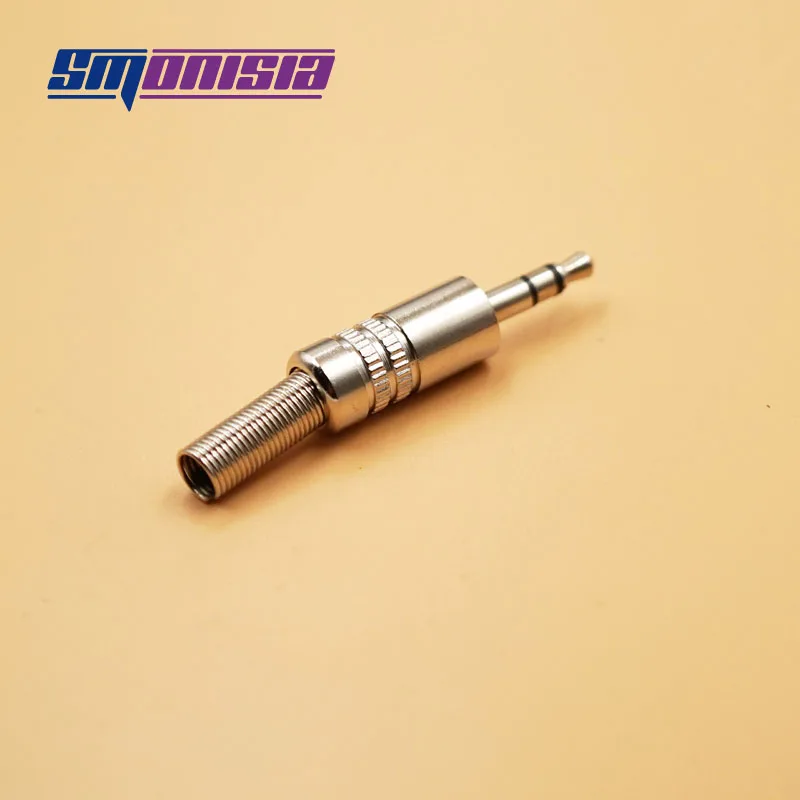 Smonisia 100pcs Stereo Headphone Connector Plug Can be Wired Plug 3 5 Double Track Plug Jack Nickel plated