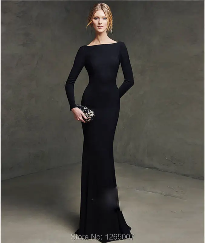 plain black formal dress