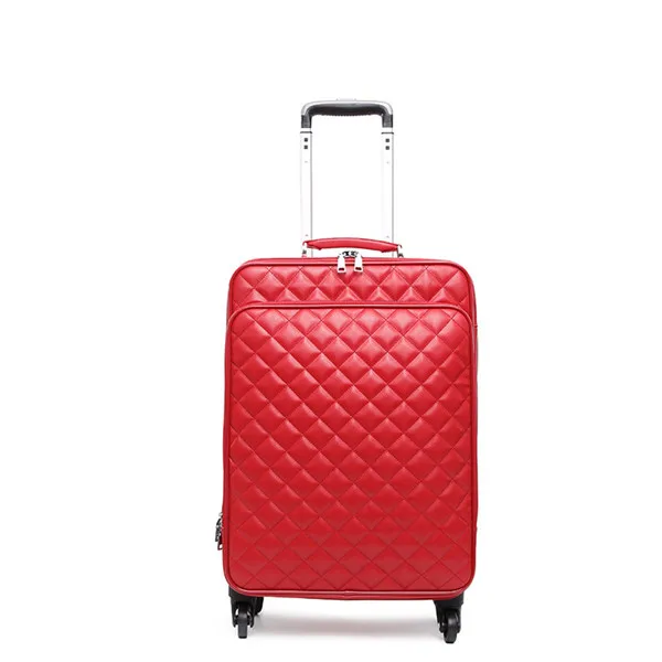Женский чемодан для путешествий, чехол на колесиках, чехол на колесиках, 1" 20" 2" дюймов, кожзам, коробка с колесиком - Цвет: red luggage