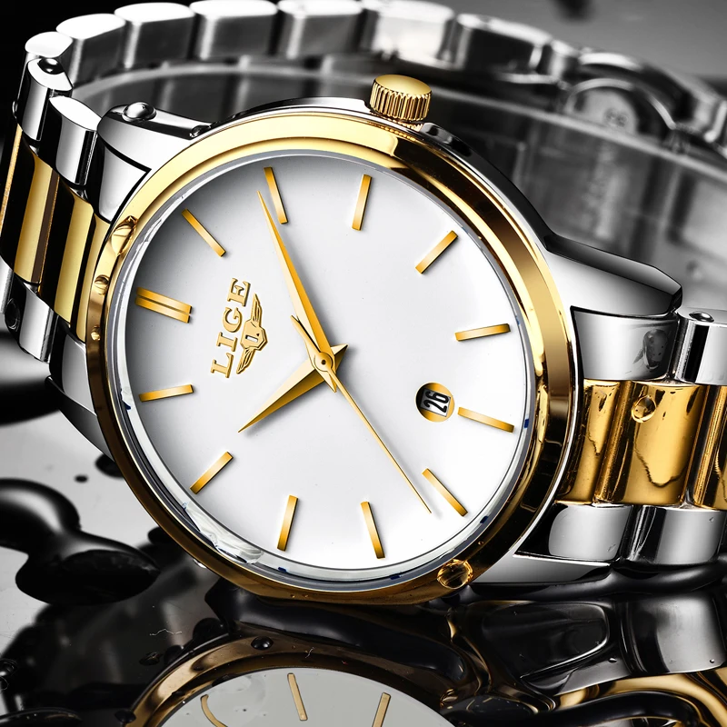 LIGE 2018 Simple Style Brand New Fashion Casual Model Classic Luxury Waterproof Swag Men Steel Quartz Watch relogio masculino