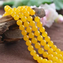 Joanlyn класс A натуральный желтый нефрит бусины 4 мм 6 мм 8 мм 10 мм 12 мм 14 мм гладкая полировка Круглый 15 дюймов Strand JA04