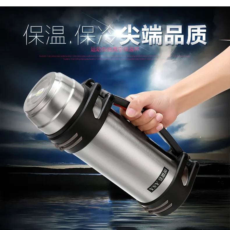 1000 1200 1500 1800 2000 2500MLsix size Silver color stainless steel Vacuum thermos big termos garrafa