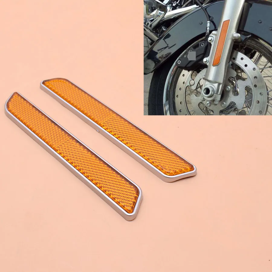 

1pair Front Fork Leg Reflectors Fits for Harley Touring Lower Legs Sliders Dyna Glide Sportster Lower Leg Slider Motorcycle