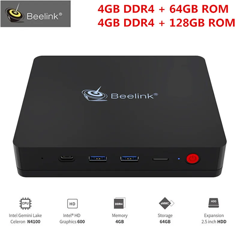 

Beelink S2 Mini PC Intel Gemini Lake N4100 TV Box Windows 10 Set Top Box 1000M 5G Bluetooth TV Receiver HDMI2.0 Voice Control