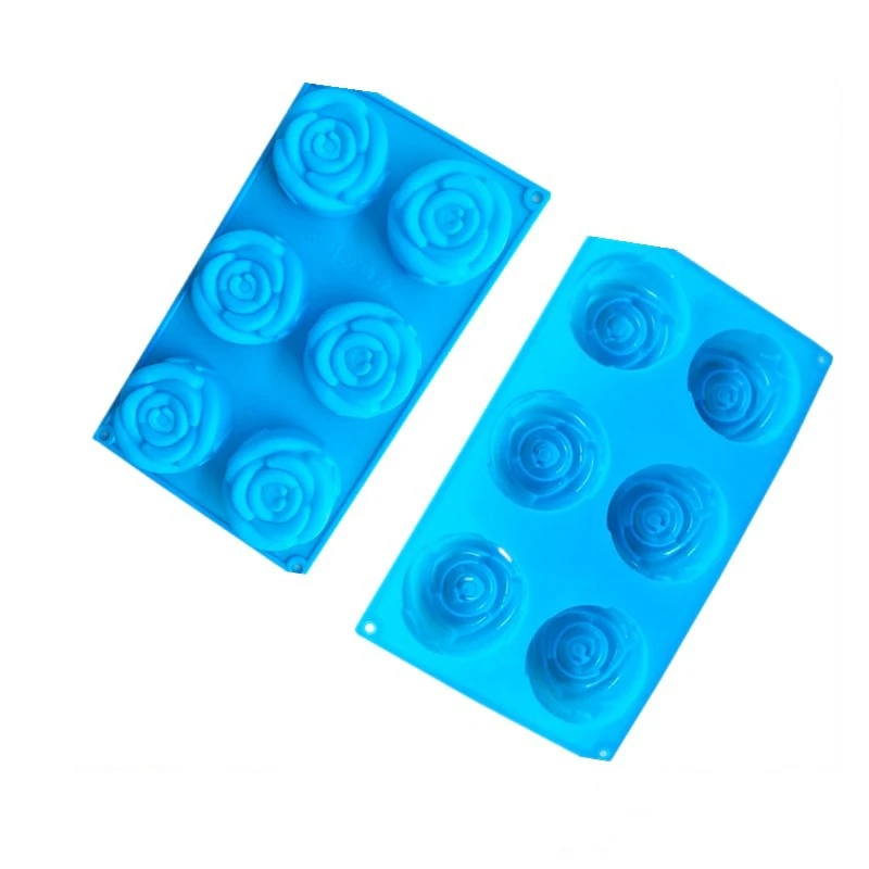 

Silicone Moon Cake Mold 6 Large Flowers Rose-Shaped DIY Soap Mold Kitchen Baking Silicone Cake Mold Reusable High Quality KK299