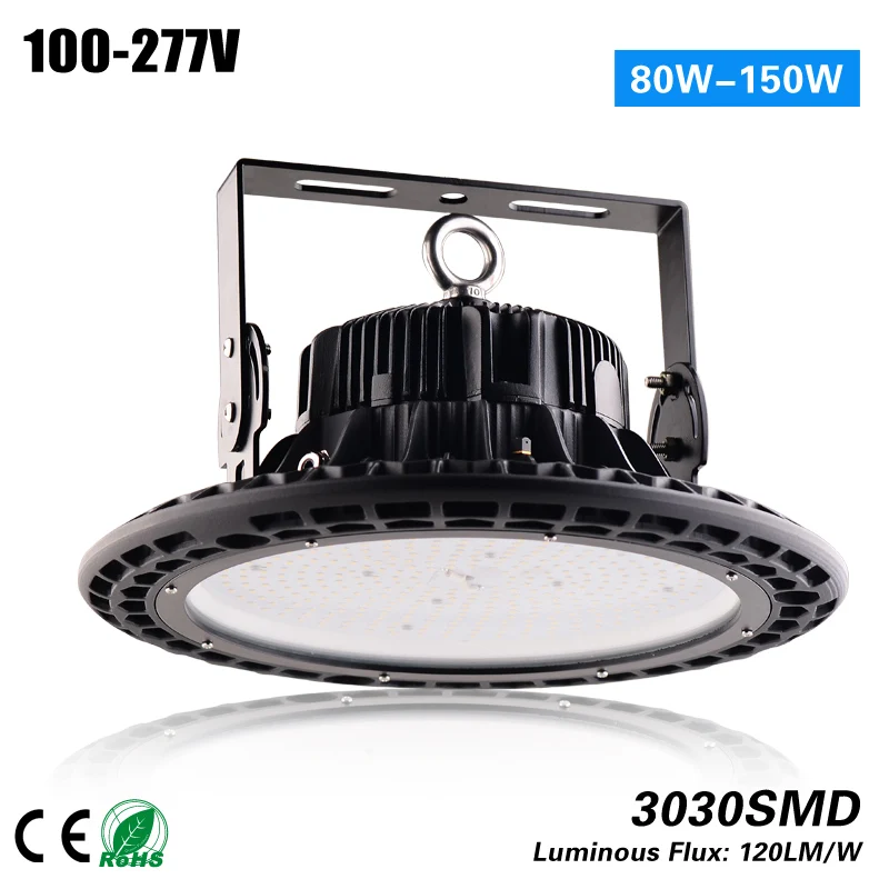 

Free shipping 150w 130lm/w UFO highbay light 100-277 VAC 5 years warranty can replace 600w MH HPS