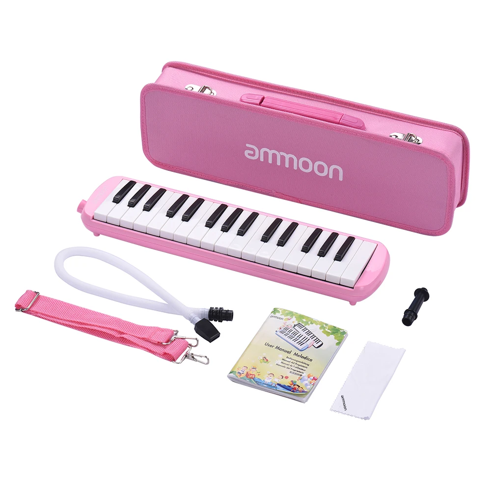 

ammoon Melodica Piano Style 32 Keys Harmonica Keyboard Mouth Organ with Mouthpiece Cleaning Cloth Carry Case Musical Gift