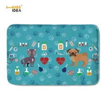 HUGSIDEA милые ветеринарные коврики с узором для гостиной мопса Нескользящие коврики для спальни Декор фланель Alfombras Tapis