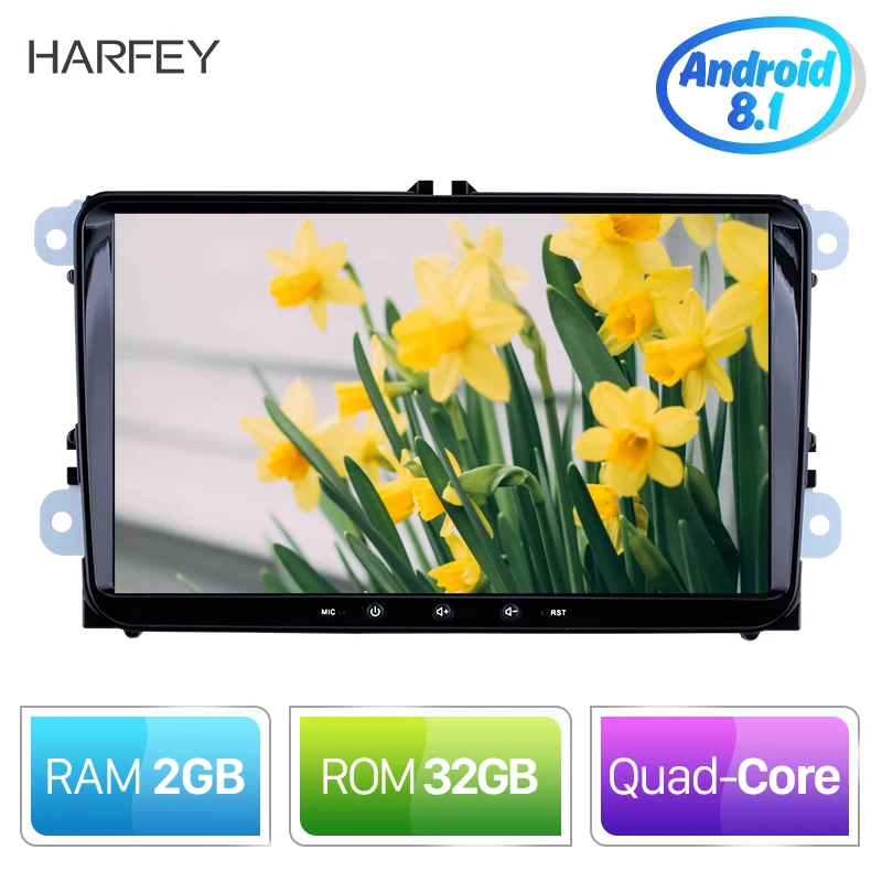 Harfey 4 النواة GPS والملاحة سيارة مشغل وسائط متعددة الروبوت 8.1 راديو تلقائي ل سكودا/مقعد/فولكس واجن/فولكس فاجن/ باسات b7/بولو/جولف 5 6