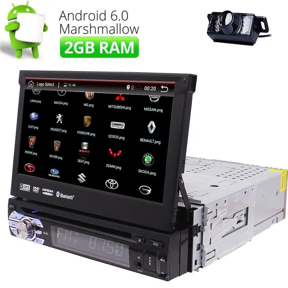 Android 6.0 Car Stereo Gps Quad Core 7" Tablet Single Din Radio Car Dvd