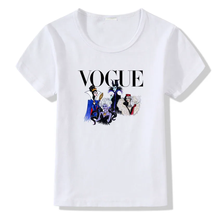 Girls Summer T-Shirt Fashion Print T-Shirt Princess Design Short Sleeve Shirt Children