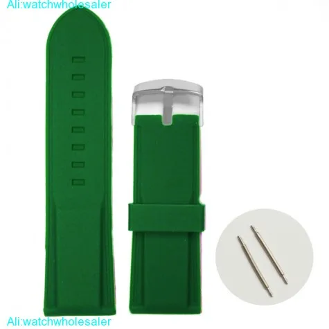 28mm Forrest Green Silicone Jelly Rubber Unisex Watch Band Straps WB1054N28JB