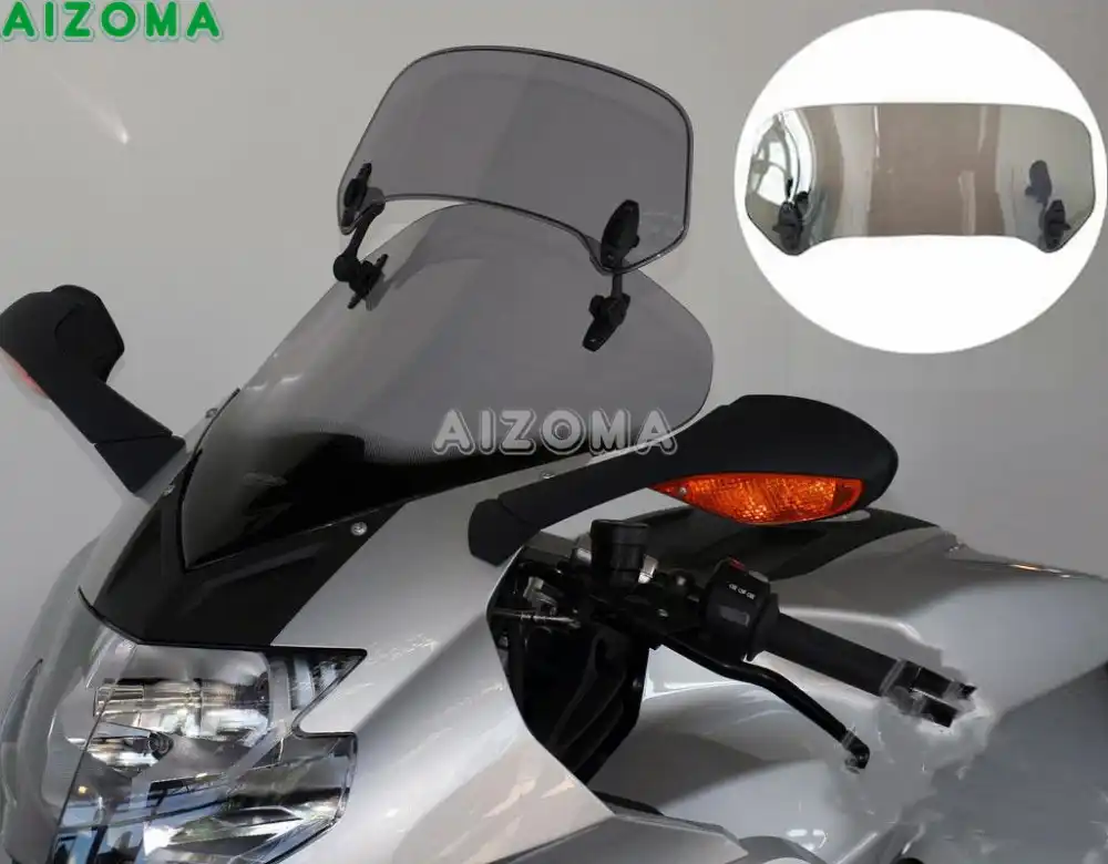 Smoke Motorcycle Adjustable Windscreen Spoiler Extension For