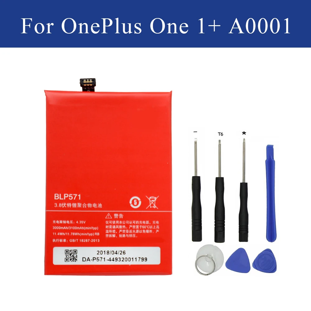 

BLP571 New Battery for Oneplus One 1+ One plus A0001 3000/3100mAh Batteria Replacement with Tools
