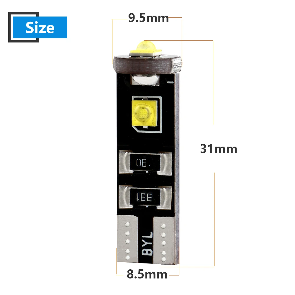 Светодиодные лампы 8X Canbus W5W T10 3 SMD светильник свет 12 В постоянного тока 194 168 маркер