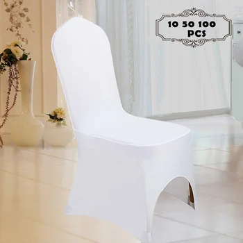 

Wholesale 10 50 100PCS Universal Polyester Spandex Chair Slipcover for Weddings Hotel Outdoor Party Decor Banquet Chair Covers