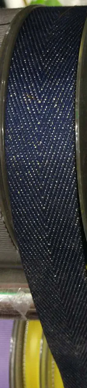 Полиэфирная тесьма бежевая саржевая лента 17 мм и 19 мм Ширина косой ленты 5 ярдов для Diy сумки ремесло золото люрекс саржевая тесьма - Цвет: 17MM Width Blue