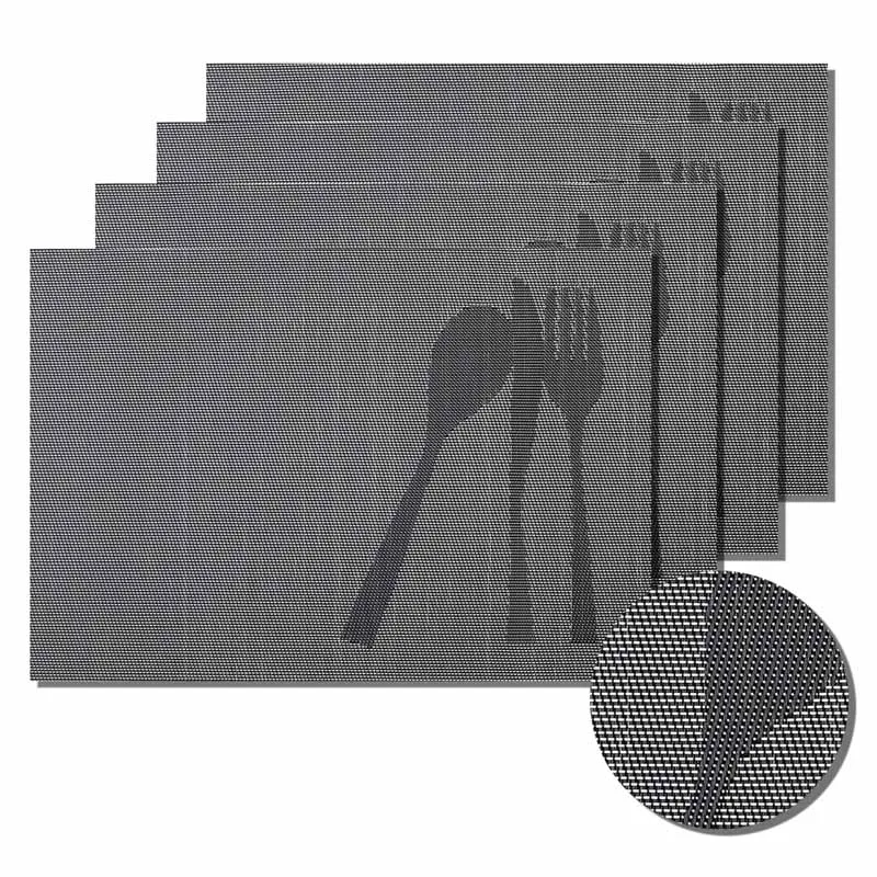 4pcs/Set Spoon and Fork Pattern Kitchen Table Mats 45x30cm PVC Placemats for Dining Table