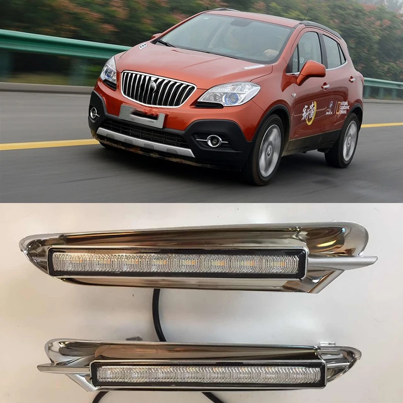 Автомобиль мигает 1 пара DRL Для Buick Encore Opel Mokka 2012 2013 дневные ходовые огни Противотуманные фары Крышка дневного света