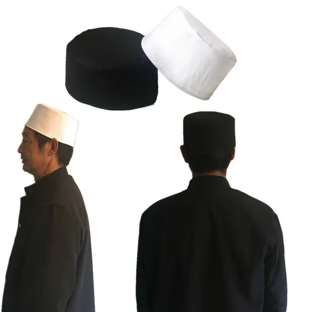 Cotton Mens Saudi Arabia Turban Muslim Cap Hats Men Prayer Hat Islam Egyptian Kufi Topi White