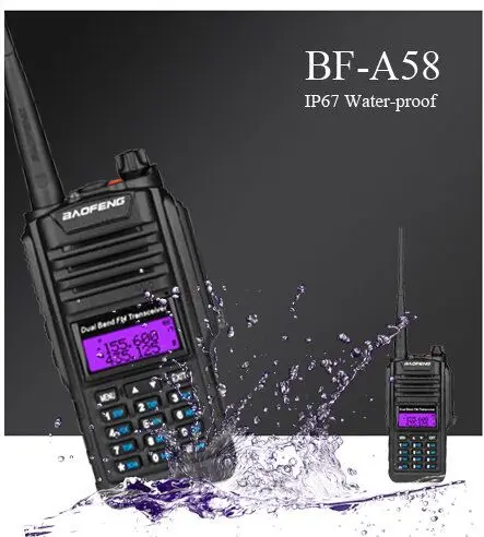 Baofeng BF A58 Waterproof Dustproof walkie talkie portable radio walk talk baofeng UV 82 UV82 gt