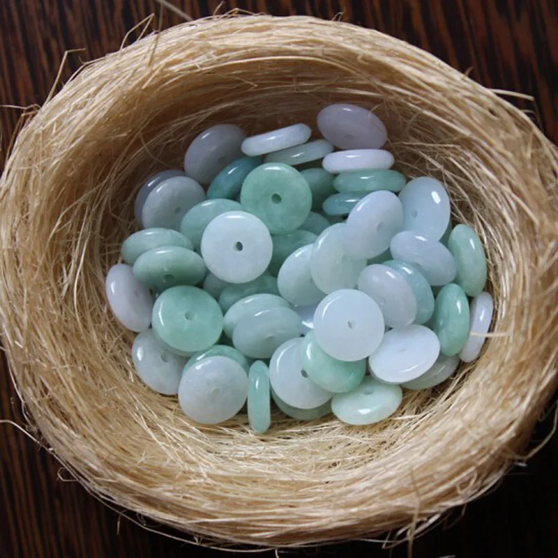 

50pcsNatural A cargo jadeite safety buckle DIY jewelry semi-finished products with hand-made Bead Bracelet accessories hot sell