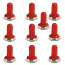 Perilla de interruptor basculante de goma, soporte para EE. UU., 12mm, sombrero impermeable, tapa de arranque, negro/rojo/Verde/azul/amarillo, gran oferta, 10 Uds.